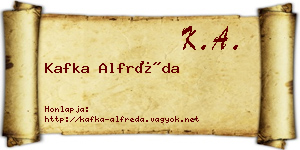 Kafka Alfréda névjegykártya